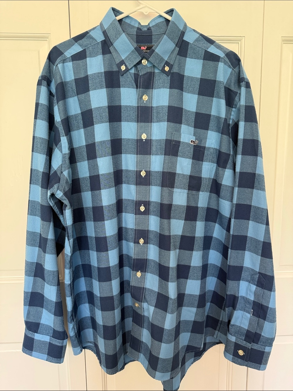 Vineyard Vines Blue and Navy Plaid Button-Down Shirt